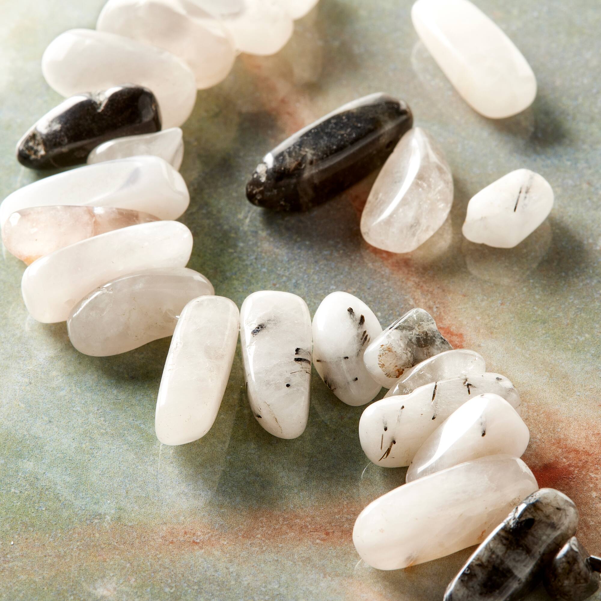 Black & White Rutilated Quartz Chip Beads by Bead Landing™